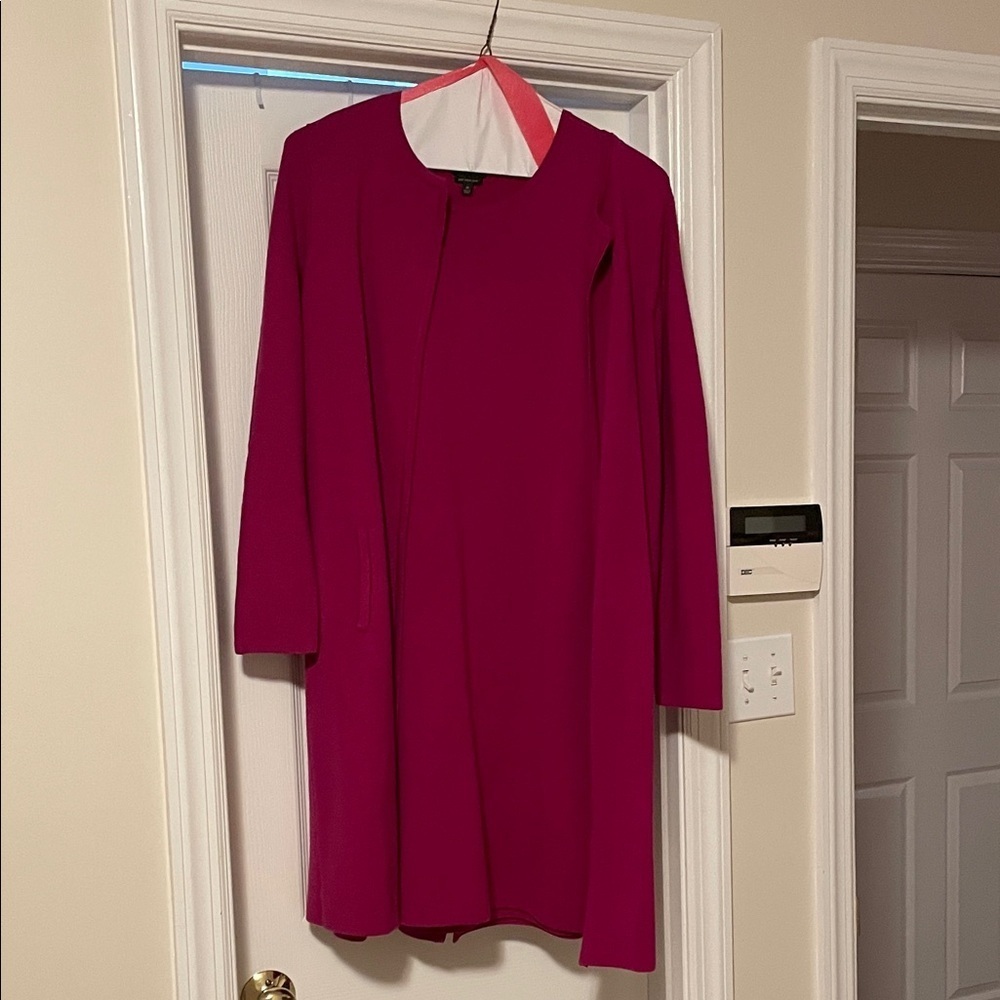 Talbots Fuchsia 100% Merino Wool Dress and Duster